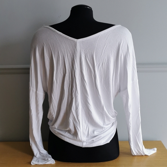 White long sleeve tie up shirt - Picture 2 of 2